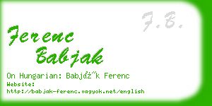 ferenc babjak business card